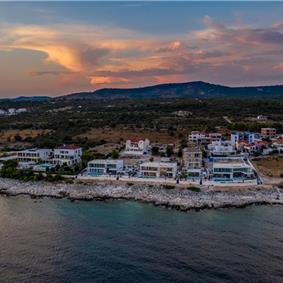 3 x 5 bedroom seafront villa with heated infinity pool near Rogoznica, sleeps 10